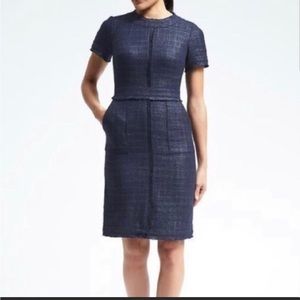 Banana Republic Navy Tweed Dress
